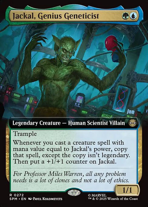 【拡張アート】【Foil】【EN】天才遺伝学者、ジャッカル/Jackal, Genius Geneticist [SPM] 金R No.272