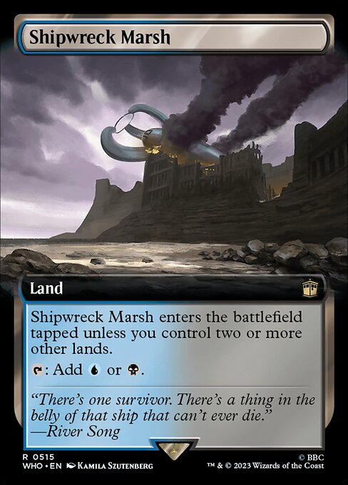【拡張アート】【Foil】【EN】難破船の湿地/Shipwreck Marsh [WHO] 無R No.515
