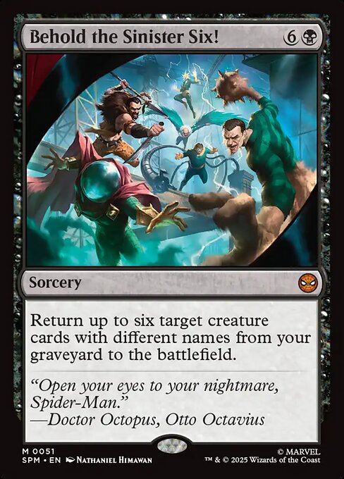 【Foil】【EN】シニスター・シックスにご用心！/Behold the Sinister Six! [SPM] 黒M No.51