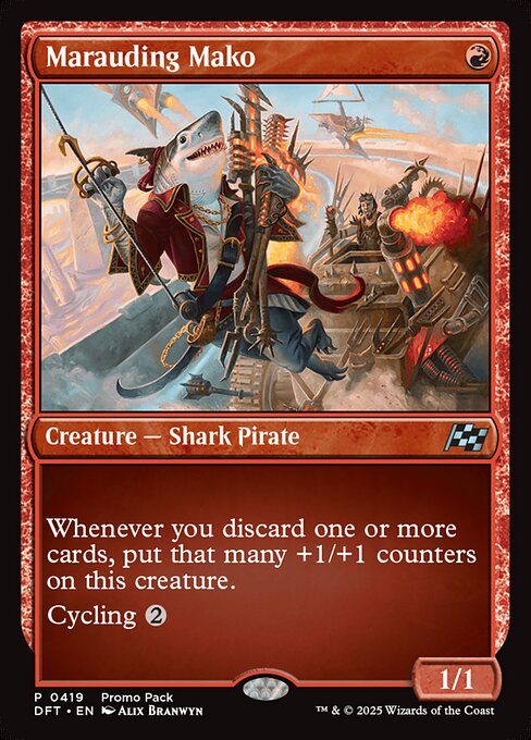 【Foil】【EN】Marauding Mako [DFT] 赤U No.419