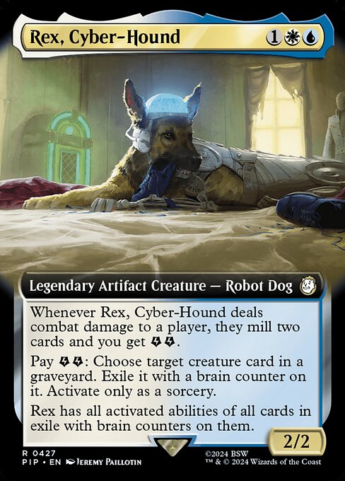 【拡張アート】【Foil】【EN】サイボーグ犬、レックス/Rex, Cyber-Hound [PIP] 金R No.427
