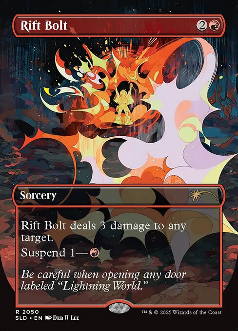 【フルアート】【Foil】【EN】裂け目の稲妻/Rift Bolt [SLD] 赤R No.2050