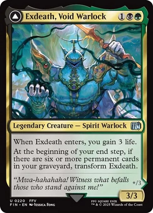 【EN】「無」の暗黒魔道士、エクスデス // すべてを「無」に帰すもの、ネオエクスデス/Exdeath, Void Warlock // Neo Exdeath, Dimension's End [FIN] 金U No.220