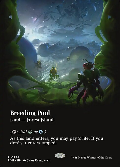 【ボーダレス】【Foil】【EN】繁殖池/Breeding Pool [EOE] 土地R No.278
