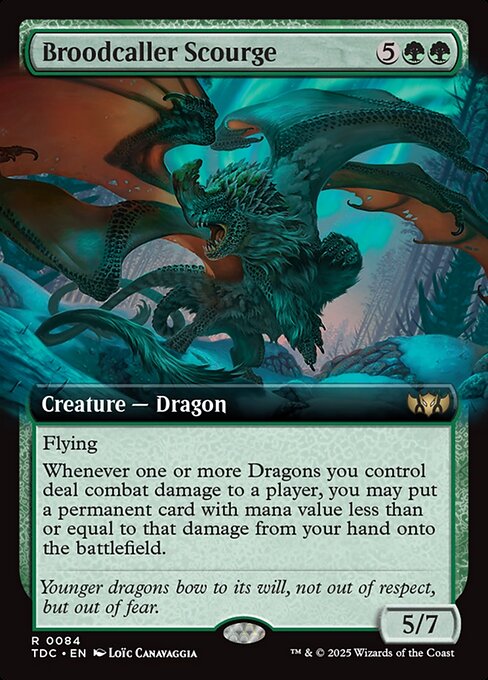 【拡張アート】【EN】同腹呼びの災い魔/Broodcaller Scourge [TDC] 緑R No.84