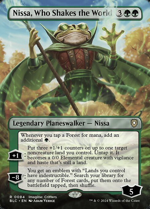 【ボーダレス】【Foil】【EN】世界を揺るがす者、ニッサ/Nissa, Who Shakes the World [BLC] 緑R No.84