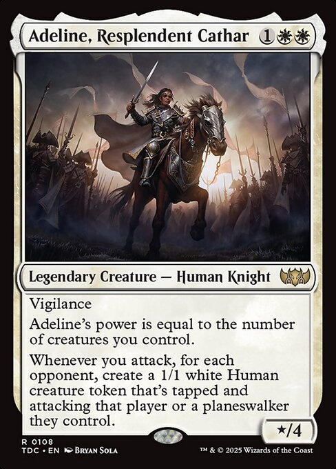 【Foil】【EN】輝かしい聖戦士、エーデリン/Adeline, Resplendent Cathar [TDC] 白R No.108