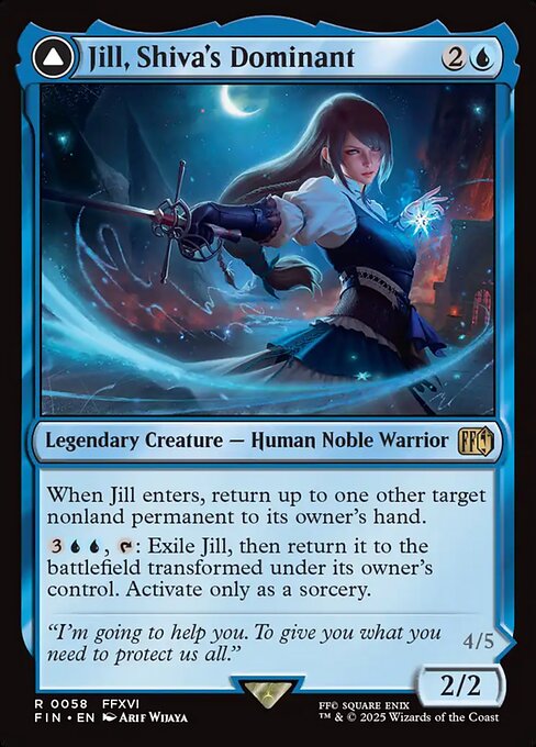 【Foil】【EN】シヴァのドミナント、ジル // 氷の召喚獣、シヴァ/Jill, Shiva's Dominant // Shiva, Warden of Ice [FIN] 青R No.58