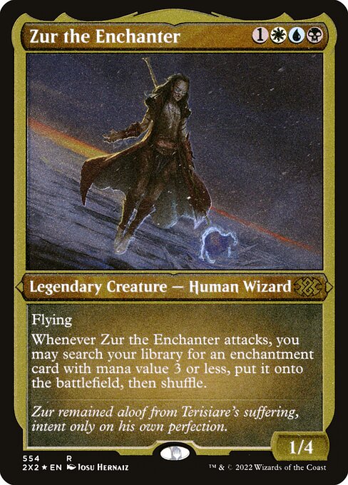 【エッチングFoil】【EN】結界師ズアー/Zur the Enchanter [2X2] 金R No.554
