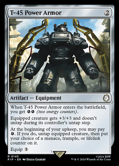 【Foil】【EN】T-45パワーアーマー/T-45 Power Armor [PIP] 茶R No.145