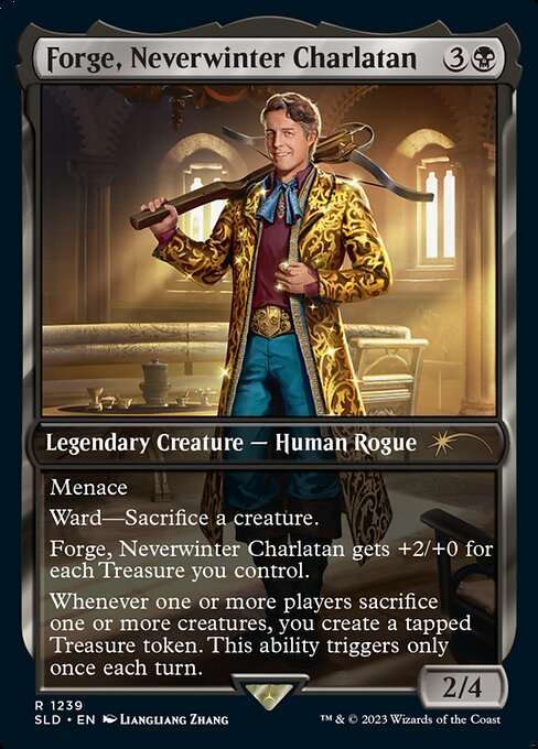 【フルアート】【Foil】【EN】Forge, Neverwinter Charlatan [SLD] 黒R No.1239