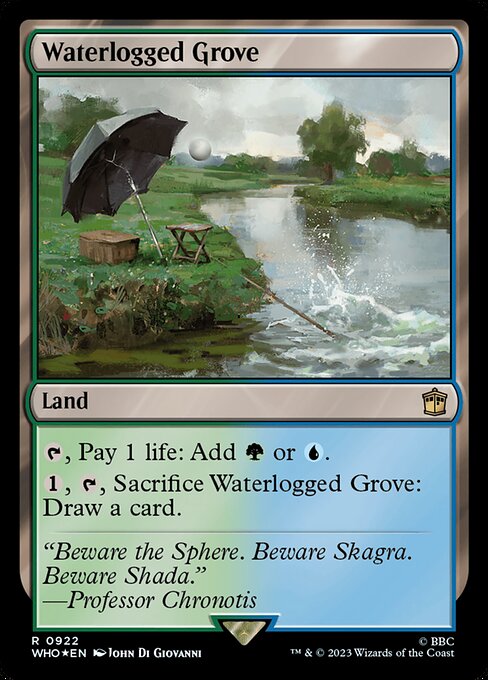 【サージFoil】【Foil】【EN】冠水樹林帯/Waterlogged Grove [WHO] 無R No.922