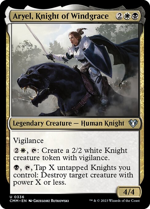 【EN】ウィンドグレイスの騎士、アルイェール/Aryel, Knight of Windgrace [CMM] 金U No.336