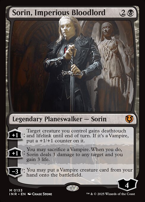 【Foil】【EN】傲慢な血王、ソリン/Sorin, Imperious Bloodlord [INR] 黒M No.133