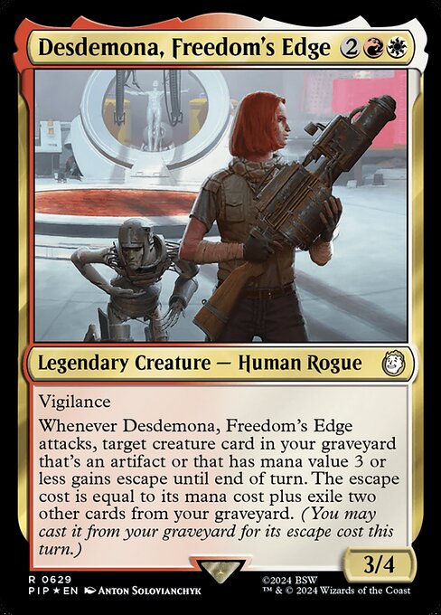 【サージFoil】【Foil】【EN】自由の階、デズデモーナ/Desdemona, Freedom's Edge [PIP] 金R No.629