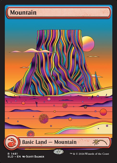 【フルアート】【Foil】【EN】山/Mountain [SLD] 土地R No.1481