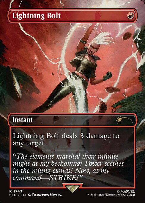 【ボーダレス】【Foil】【EN】稲妻/Lightning Bolt [SLD] 赤R No.1743