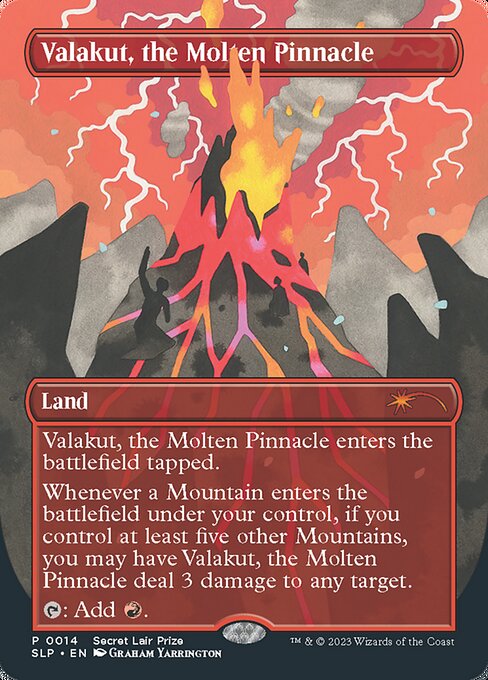 【ボーダレス】【Foil】【EN】溶鉄の尖峰、ヴァラクート/Valakut, the Molten Pinnacle [SLP] 土地R No.14