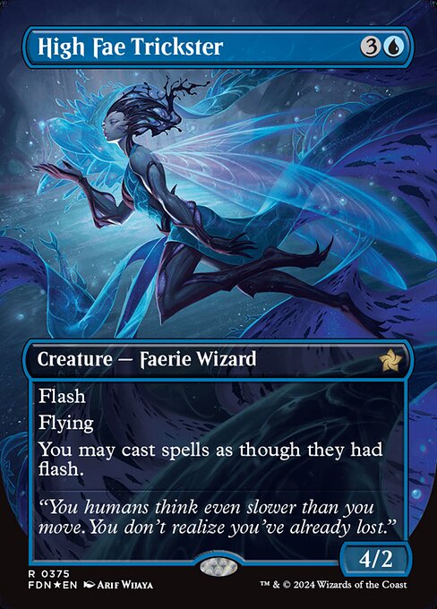 【ボーダレス】【Foil】【EN】ハイフェイのトリックスター/High Fae Trickster [FDN] 青R No.375