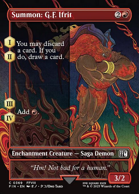【ボーダーレス】【Foil】【EN】召喚：G.F.イフリート/Summon: G.F. Ifrit [FIN] 赤C No.369