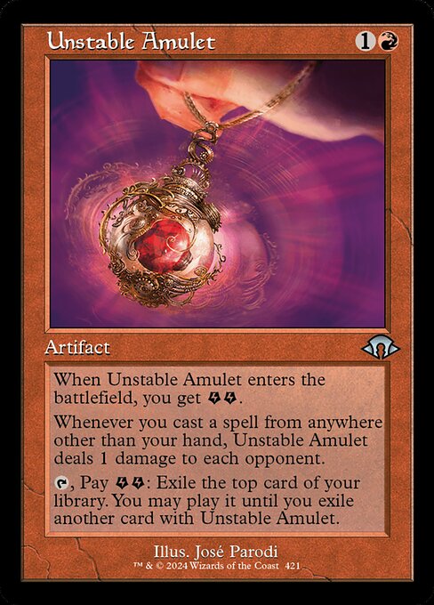 【Foil】【EN】不安定な護符/Unstable Amulet [MH3] 赤U No.421