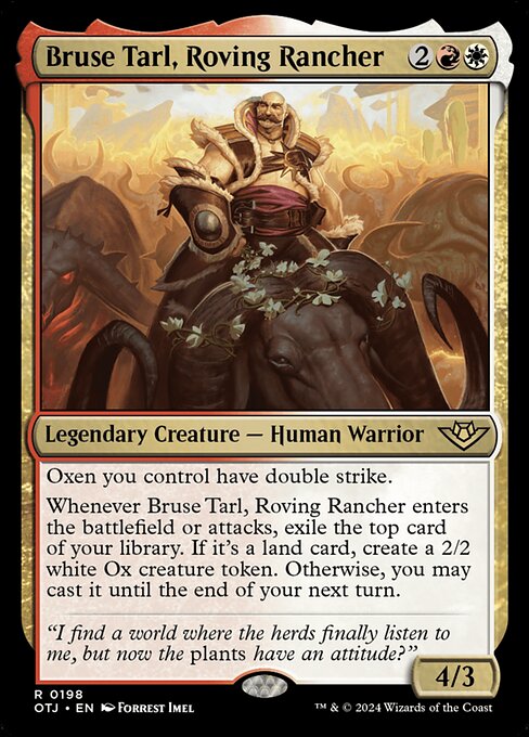【Foil】【EN】放浪する牧場主、ブルース・タール/Bruse Tarl, Roving Rancher [OTJ] 金R No.198