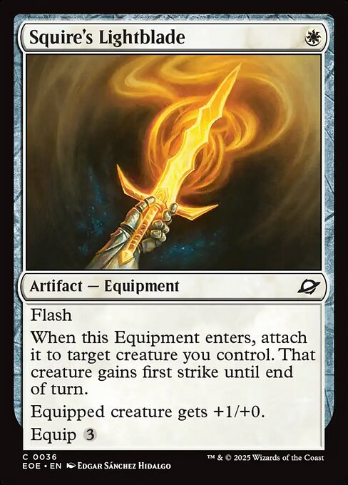 【Foil】【EN】従者の光剣/Squire's Lightblade [EOE] 白C No.36