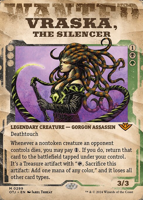 【ショーケース】【ボーダレス】【EN】静める者、ヴラスカ/Vraska, the Silencer [OTJ] 金M No.299