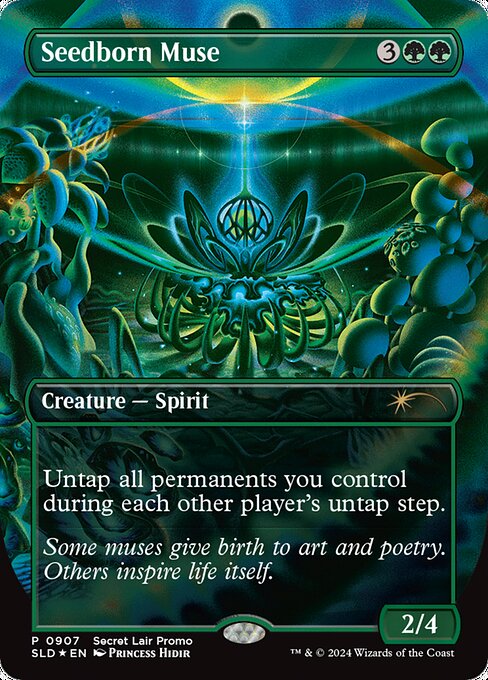 【ボーダレス】【Foil】【EN】種子生まれの詩神/Seedborn Muse [SLD] 緑R No.907
