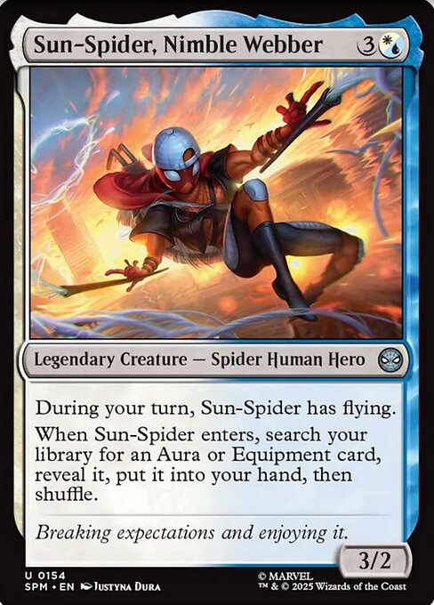 【Foil】【EN】敏捷な糸使い、サン・スパイダー/Sun-Spider, Nimble Webber [SPM] 金U No.154
