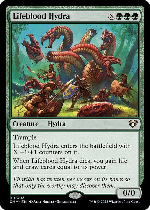【Foil】【EN】生命線のハイドラ/Lifeblood Hydra [CMM] 緑R No.303