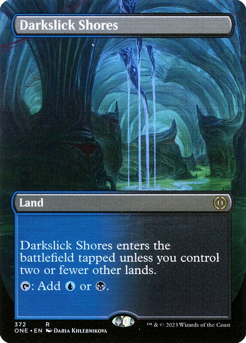 【ボーダレス】【Foil】【EN】闇滑りの岸/Darkslick Shores [ONE] 無R No.372