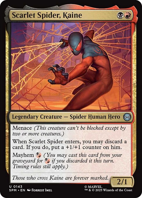 【Foil】【EN】スカーレット・スパイダー、ケイン/Scarlet Spider, Kaine [SPM] 金U No.143