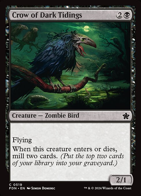 【EN】闇告げカラス/Crow of Dark Tidings [FDN] 黒C No.519
