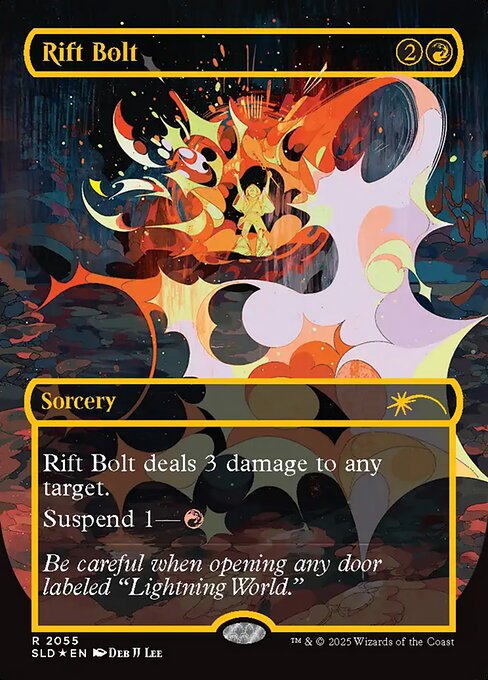 【フルアート】【Foil】【EN】裂け目の稲妻/Rift Bolt [SLD] 赤R No.2055