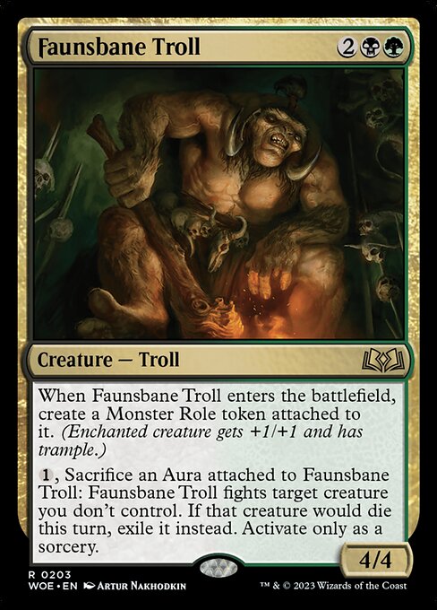 【Foil】【EN】フォーン忌みのトロール/Faunsbane Troll [WOE] 金R No.203