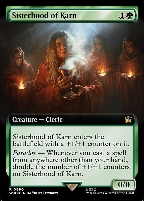 【サージFoil】【拡張アート】【Foil】【EN】カーンのシスターフッド/Sisterhood of Karn [WHO] 緑R No.990