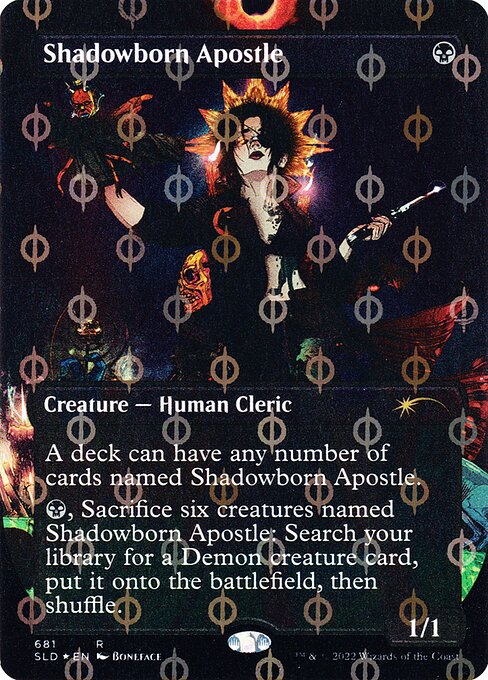 【フルアート】【Foil】【EN】影生まれの使徒/Shadowborn Apostle [SLD] 黒R No.681Φ