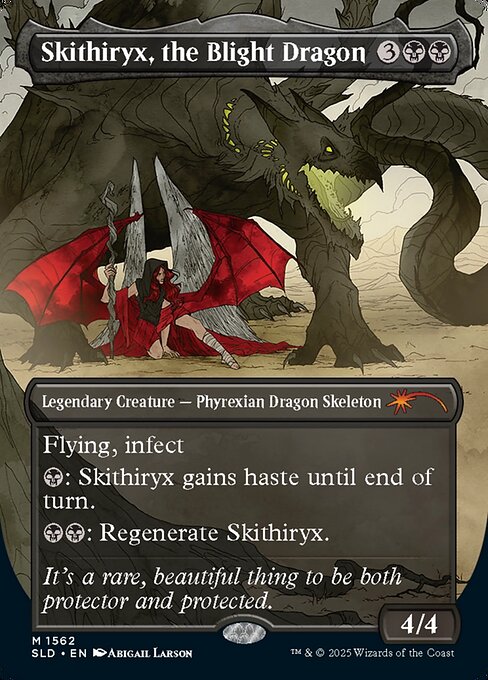 【ボーダレス】【Foil】【EN】荒廃のドラゴン、スキジリクス/Skithiryx, the Blight Dragon [SLD] 黒M No.1562