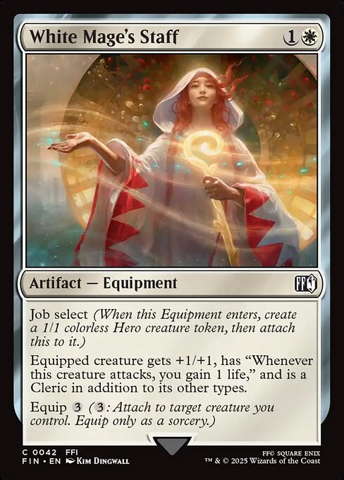 【Foil】【EN】「白魔術士」の杖/White Mage's Staff [FIN] 白C No.42