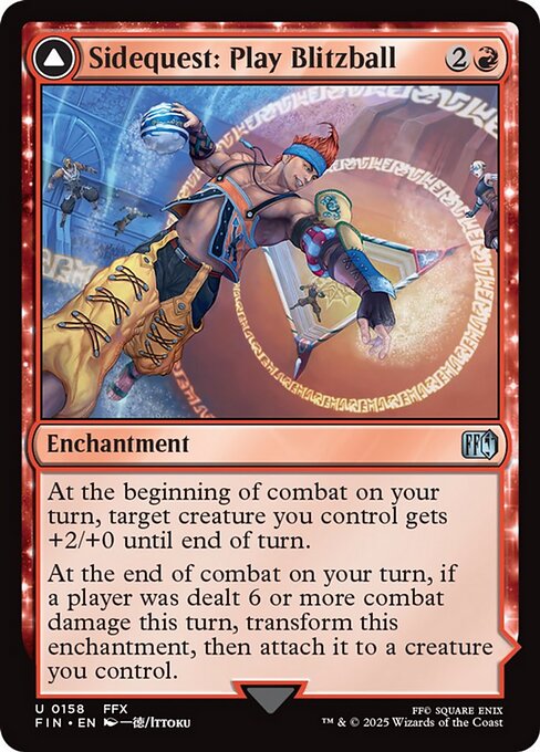 【Foil】【EN】サブクエスト：ブリッツボールの熱戦 // 七曜の武器、ワールドチャンピオン/Sidequest: Play Blitzball // World Champion, Celestial Weapon [FIN] 赤U No.158