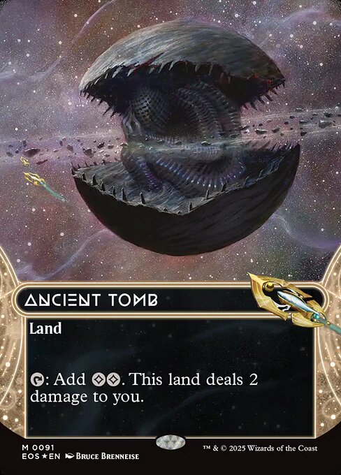 【ボーダレス】【ギャラクシーFoil】【EN】古えの墳墓/Ancient Tomb [EOS] 土地M No.91