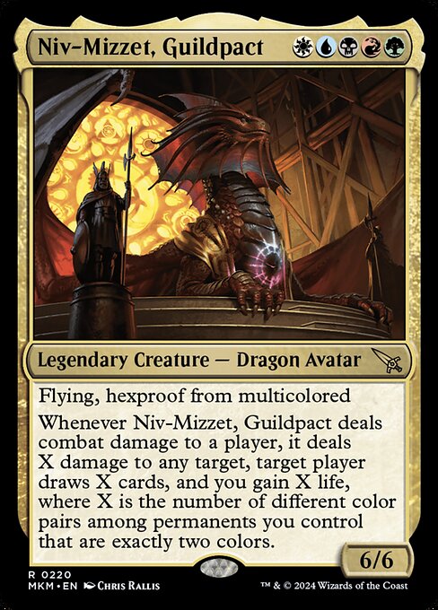 【Foil】【EN】ギルドパクト、ニヴ＝ミゼット/Niv-Mizzet, Guildpact [MKM] 金R No.220