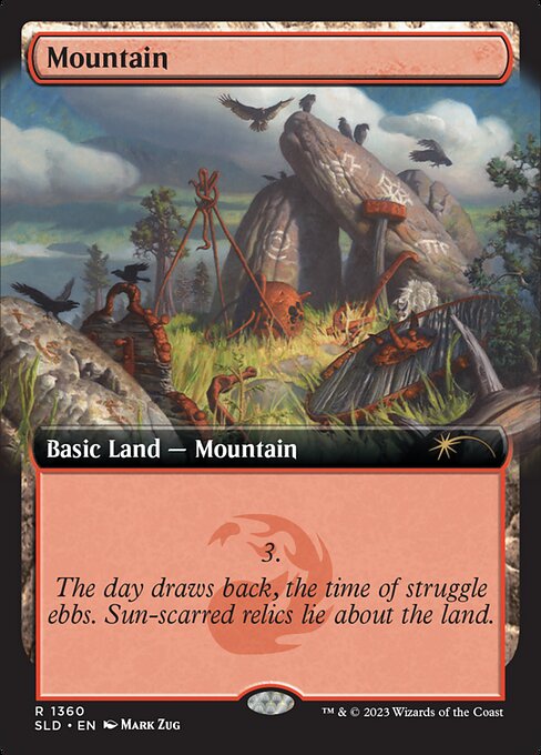 【拡張アート】【Foil】【EN】山/Mountain [SLD] 無R No.1360