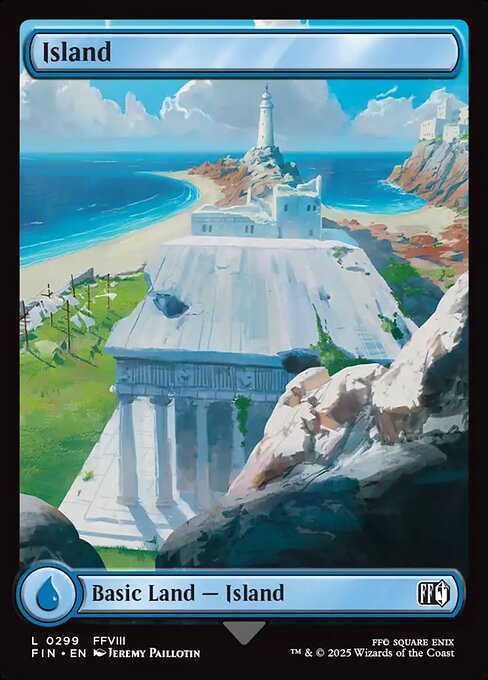 【フルアート】【Foil】【EN】島/Island [FIN] 土地C No.299