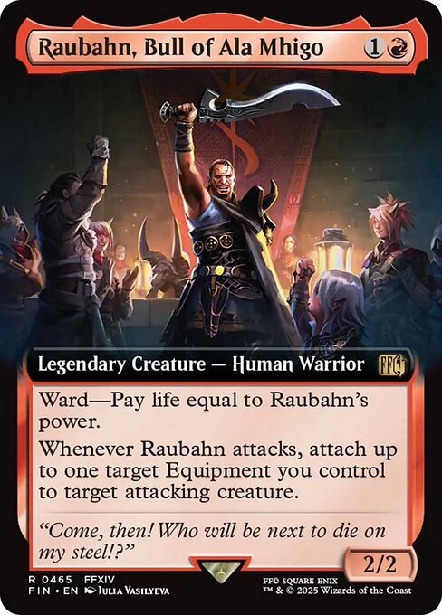 【拡張アート】【Foil】【EN】アラミゴの猛牛、ラウバーン/Raubahn, Bull of Ala Mhigo [FIN] 赤R No.465
