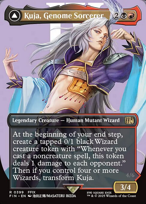 【ボーダレス】【Foil】【EN】ジェノムの魔術師、クジャ // 運命の反逆者、トランス・クジャ/Kuja, Genome Sorcerer // Trance Kuja, Fate Defied [FIN] 金R No.399