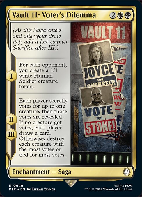 【サージFoil】【Foil】【EN】Vault 11：投票者のジレンマ/Vault 11: Voter's Dilemma [PIP] 金R No.649