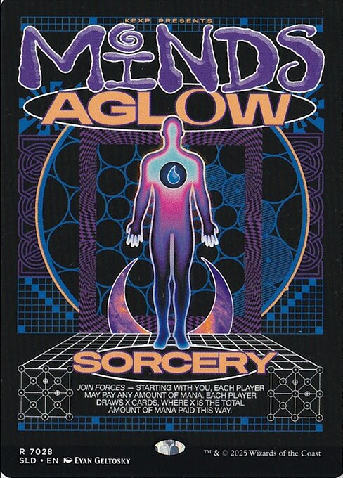 【フルアート】【Foil】【EN】精神の輝き/Minds Aglow [SLD] 青R No.7028
