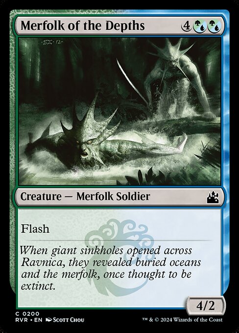 【Foil】【EN】深みのマーフォーク/Merfolk of the Depths [RVR] 混C No.200